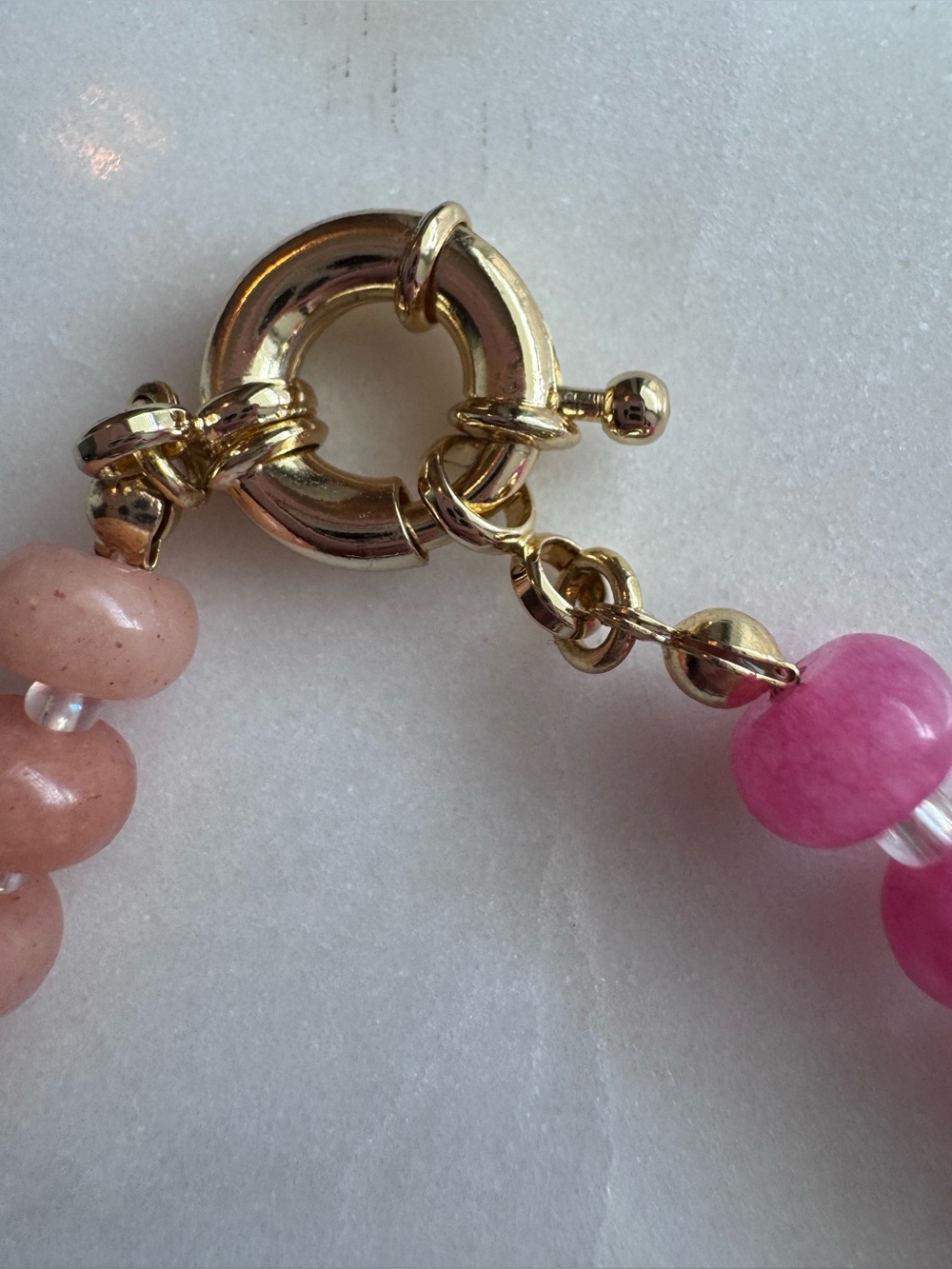 Colorful Multistone Bead Necklace with Gold Clasp - Picture 3 of 5
